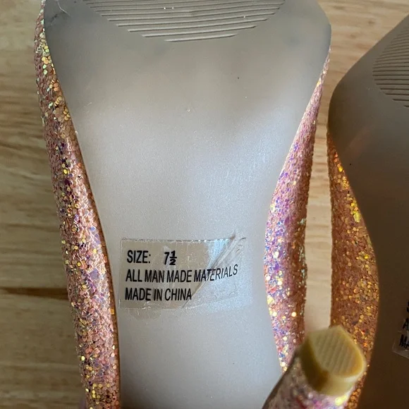 Qupid Womens Pink Glitter Heels - Picture 8 of 13